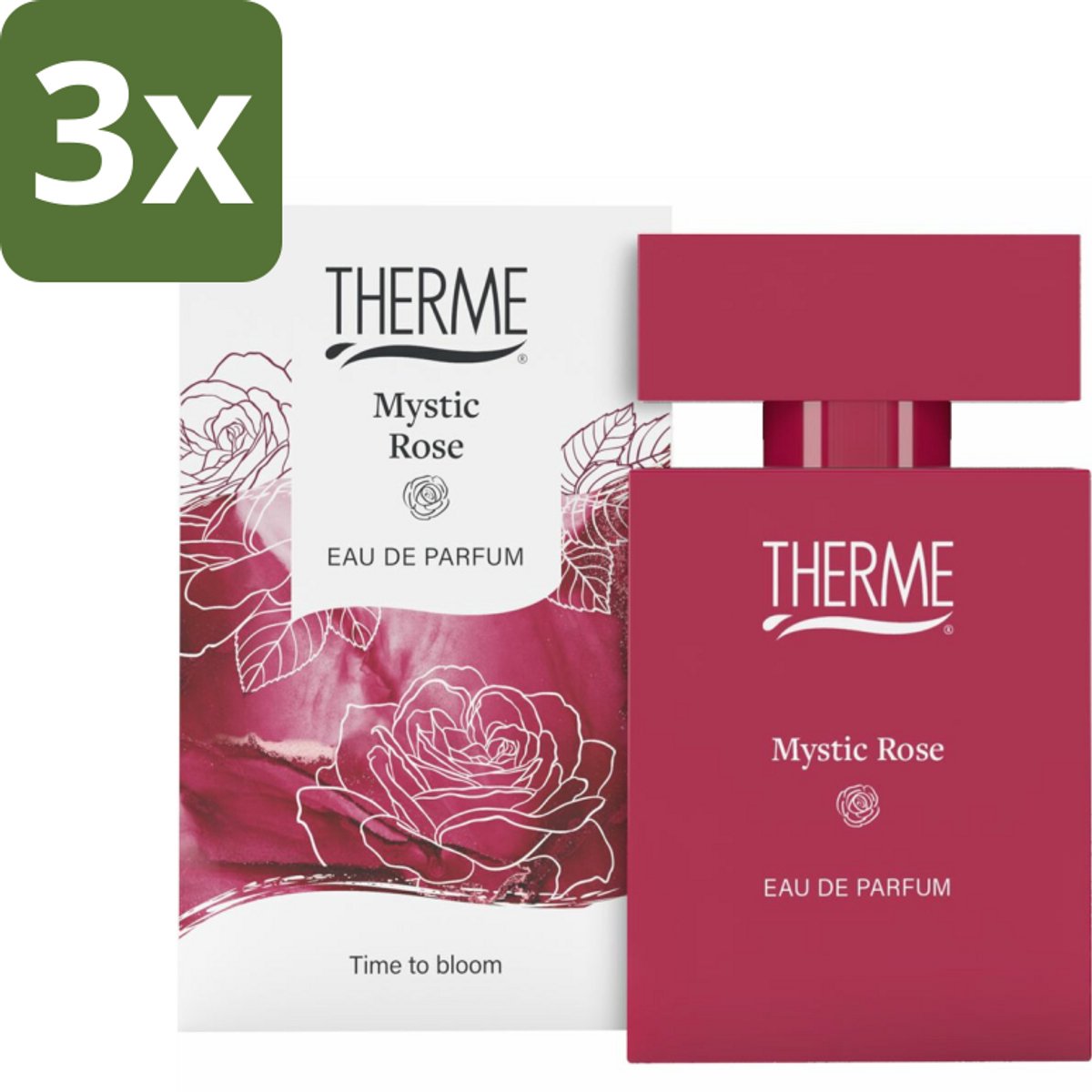 Therme - Mystic Rose - Eau de Parfum - Verfrissend- 30ml - Bulkverpakking - 3 stuks