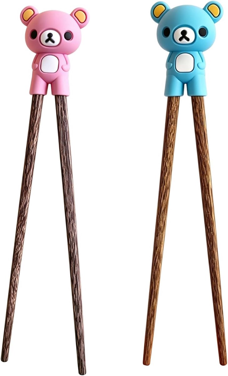 Oefenstokjes voor Beginners 18 cm - Houten Eetstokjes met Siliconen Hulpstuk - Geschikt voor Sushi en Noedels - ShopVlot