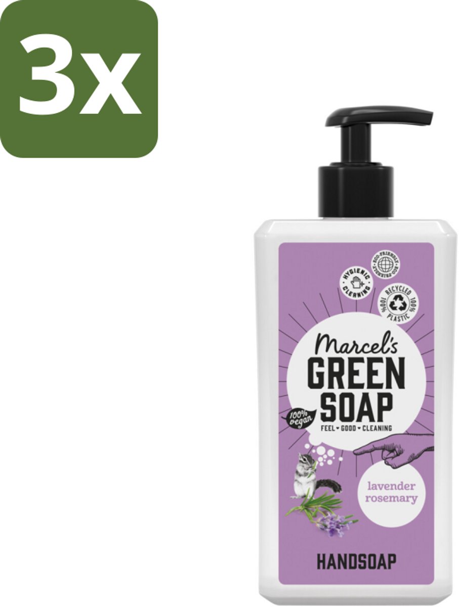 Marcel's Green Soap - Handzeep - Lavender & Rozemarijn - Voor dagelijks gebruik - 500 ml - Bulkverpakking - 3 stuks