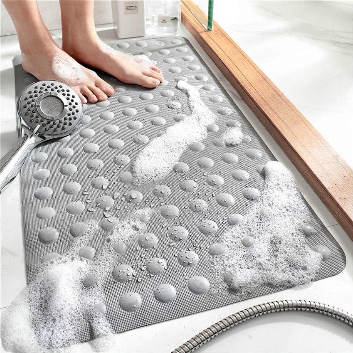Douchemat - Douchemat Antislip - Anti-slip vloermatten - Badkussen - Veilig Douchen -Voeten zijn comfortabel - Hoge Dichtheid Rubber - Niet makkelijk te vervormen - 40 x 70 cm - Grijs