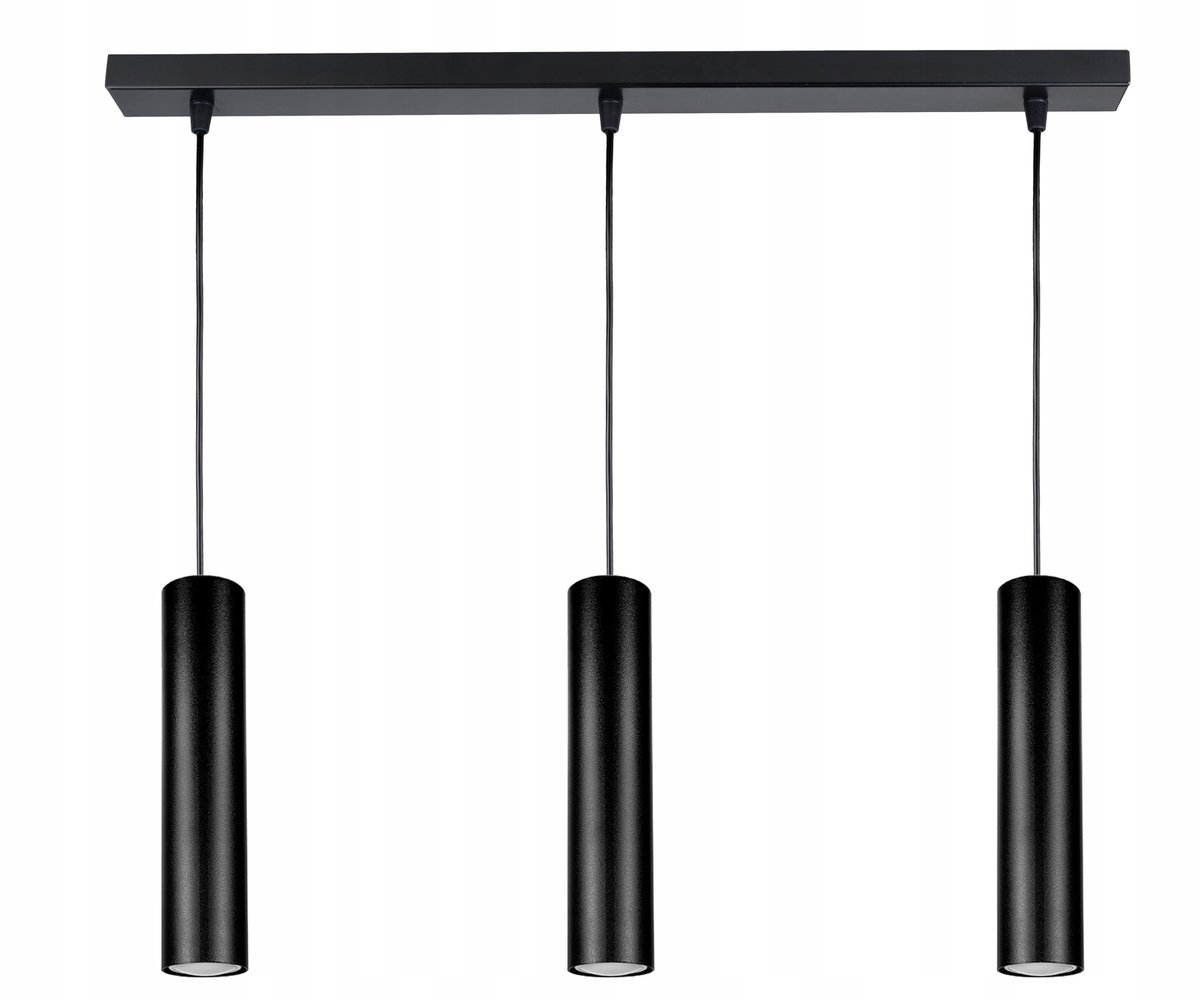 Hanglamp Zwart 60cm 3x GU10 Spot Tuba Verstelbaar