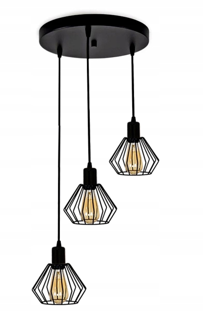 Zwarte Lampy Sufitowe Żyrandol Diament Czarny 001-12KD