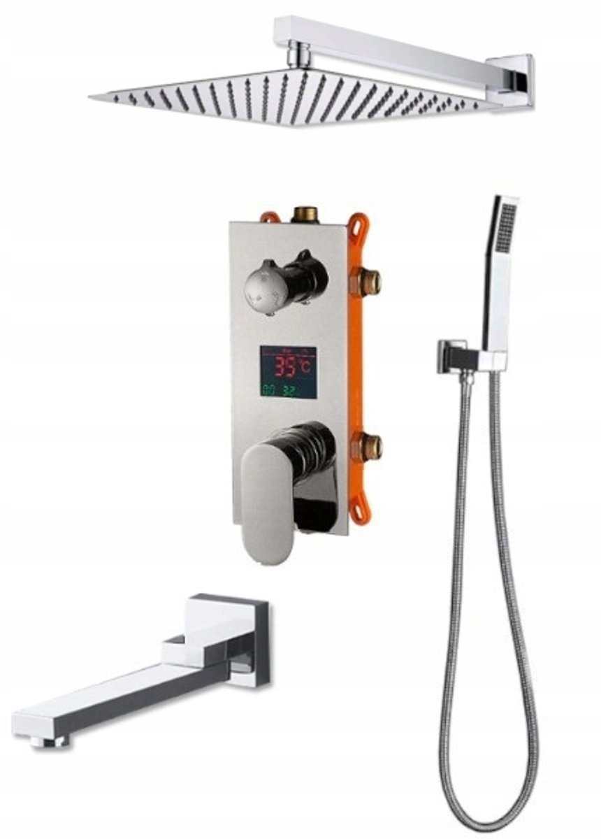 Onderbouw Doucheset met 30cm Regendouche, Uitloop & Display