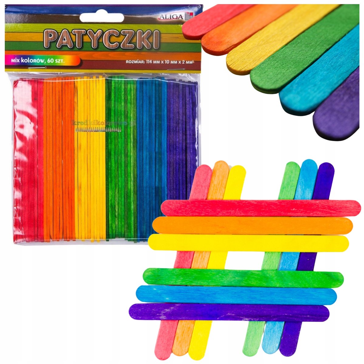Kleurrijke Houten Stokjes voor Knutselen & Scrapbooking - 60 Stuks