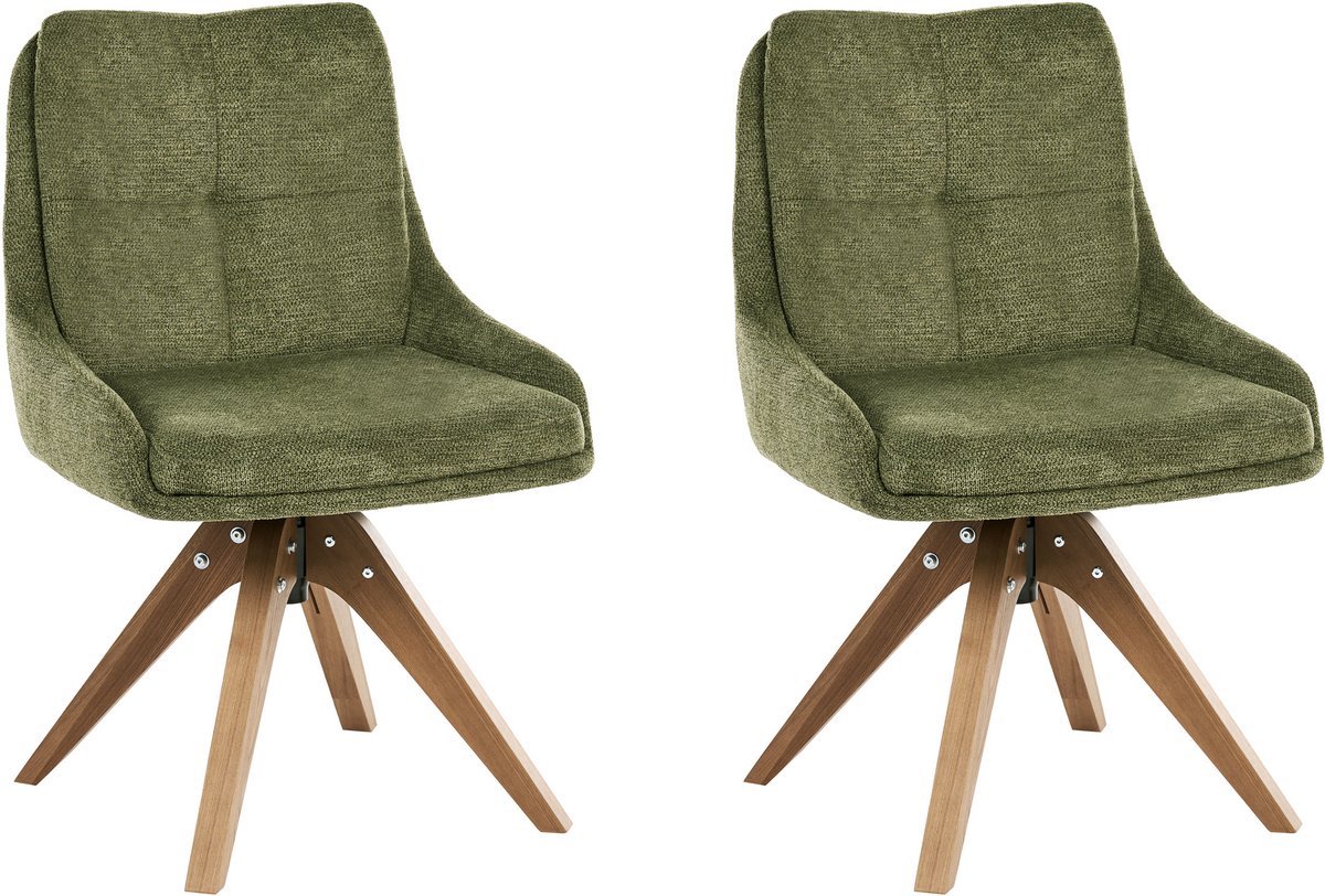 DORRIS - Eetkamerstoel set van 2 - Groen - Polyester