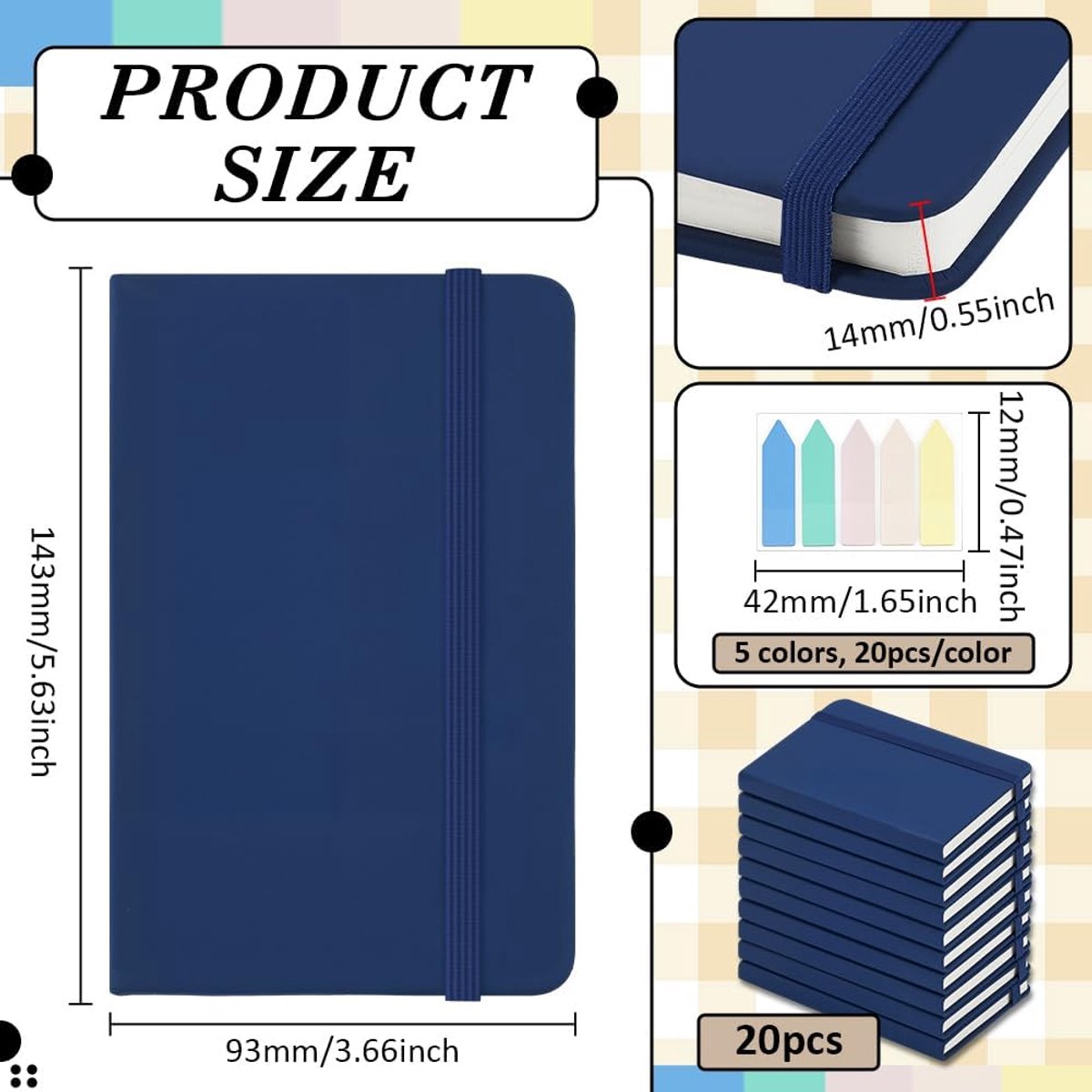 20 Packs Small Notebooks with 100 Notepads Self Adhesive A6 Mini Notebook with Hard Cover for School Office Supplies - ShopVlot