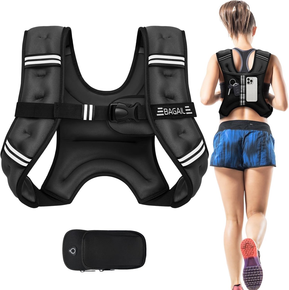 Gewichtsvest voor Krachttraining - Zwart - 3 kg - Verstelbaar en Ademend Neopreen - Voor Training, Yoga en Aerobics