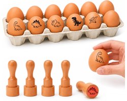 ORIGACH 5 stuks 18 mm dinosaurus rubberen stempels met houten handvat, mini doe-het-zelf ambachtelijke decoratieve - ShopVlot