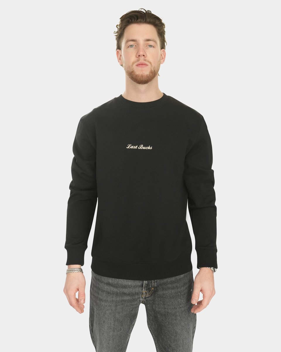 Last Bucks - Signature Sweater - Heren Sweater - Zwart - Maat L - Regular Fit