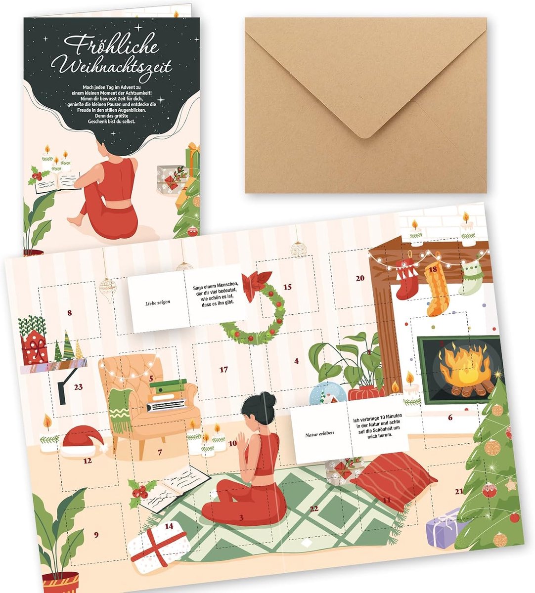 DPKOW Mindfulness Advent Calendar, 24 Windows Mindfulness Tasks, Advent Calendar for Women - ShopVlot