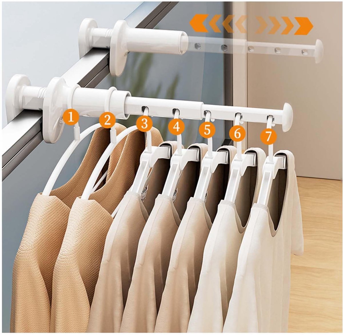Droogrek wandmontage - uittrekbaar - ruimtebesparend - ideaal voor studenten - ShopVlot