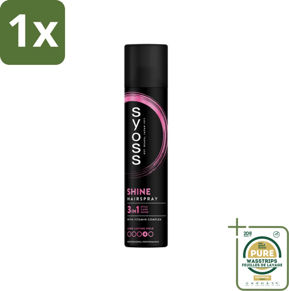 1 x Syoss - Shine Hold - Haarspray - Glans & Fixatie - 300 ml- Haarspray - Glans - Fixatie - Shine - Haarverzorging