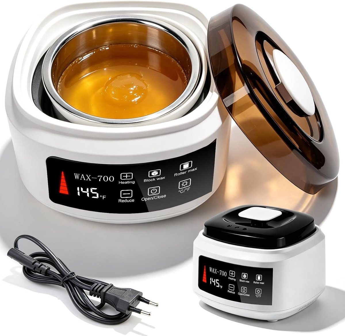 Waxverwarmer - Wit - 500 ml - Elektrische Ontharingsmachine met Digitale Temperatuurweergave - Voor Thuis en Salon