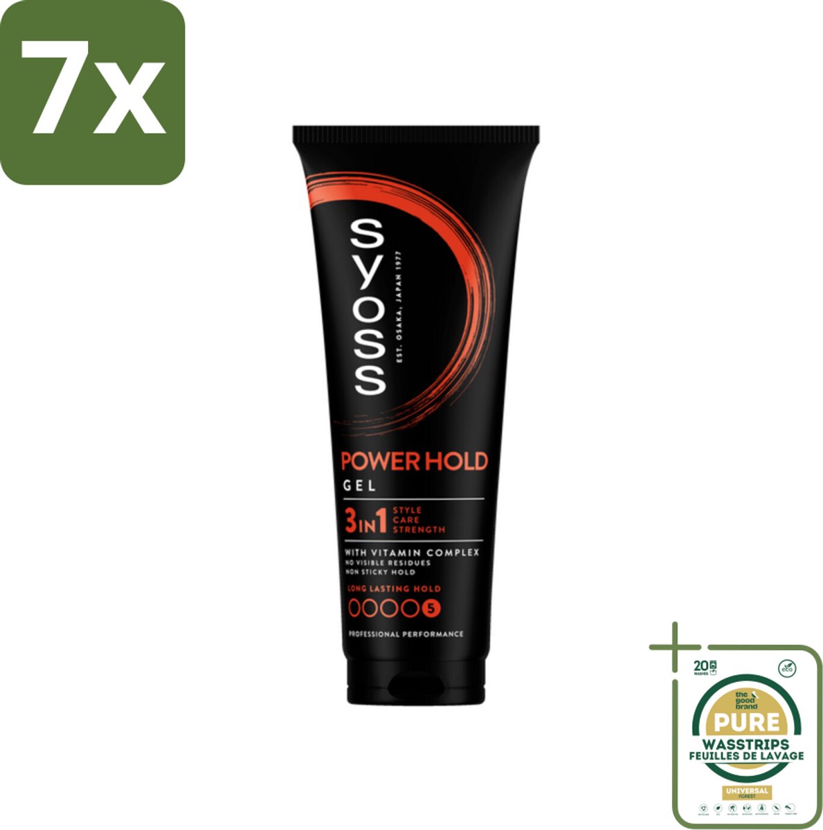 7 x Syoss - Power Hold - Haargel - Extra Sterke Fixatie - 250 ml - Grootverpakking - Haargel - Styling - Haarfixatie - Power Hold - Salonkwaliteit
