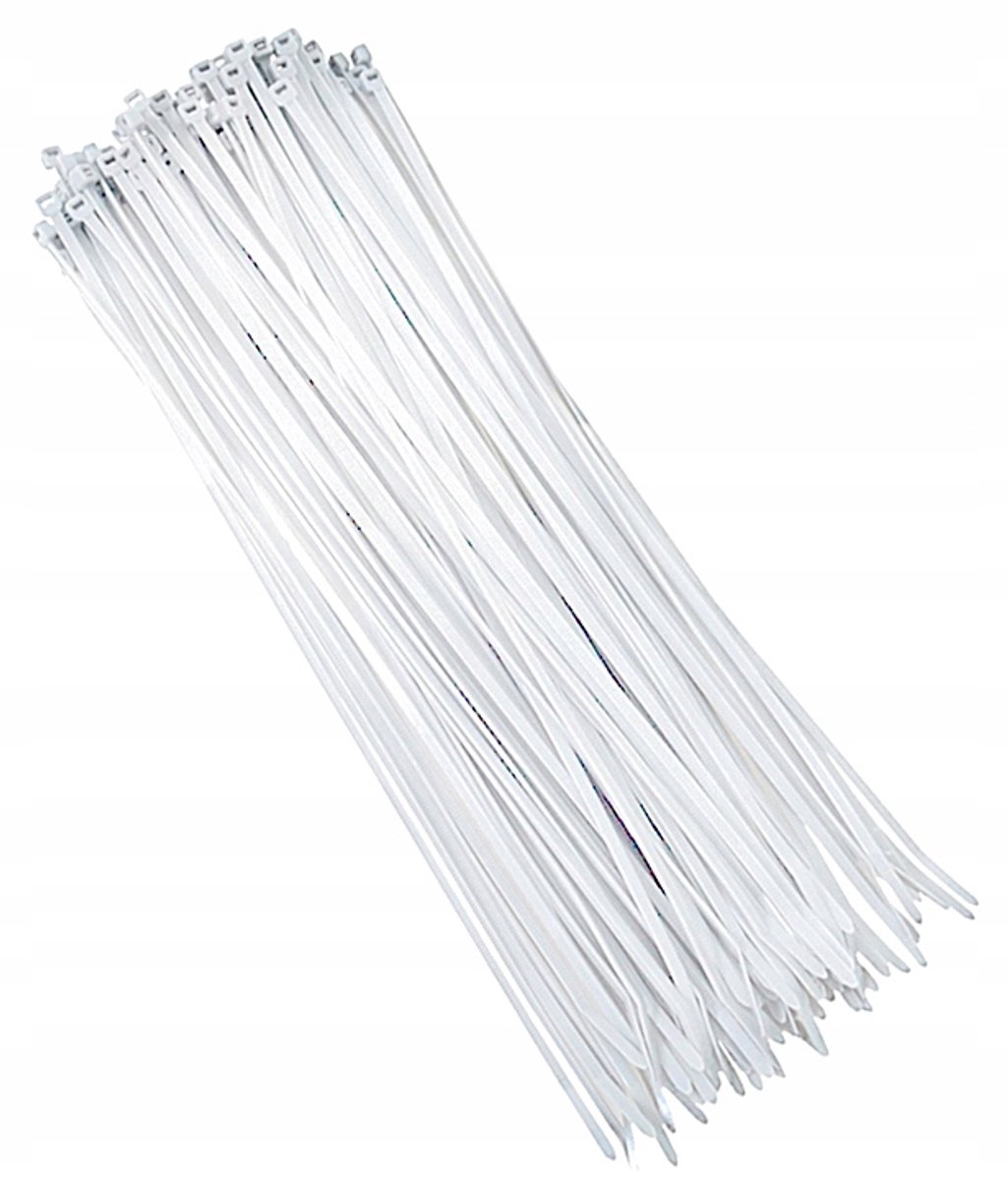 2x nylon kabelbinders 300x3,6 mm wit - 100 stuks