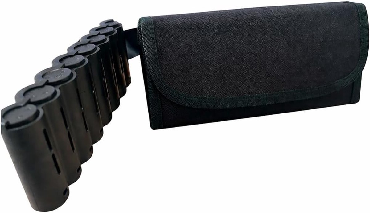 Munten dispenser met riem - zwart canvas - met magnetische sluiting - ideaal voor geldbeheerders - ShopVlot