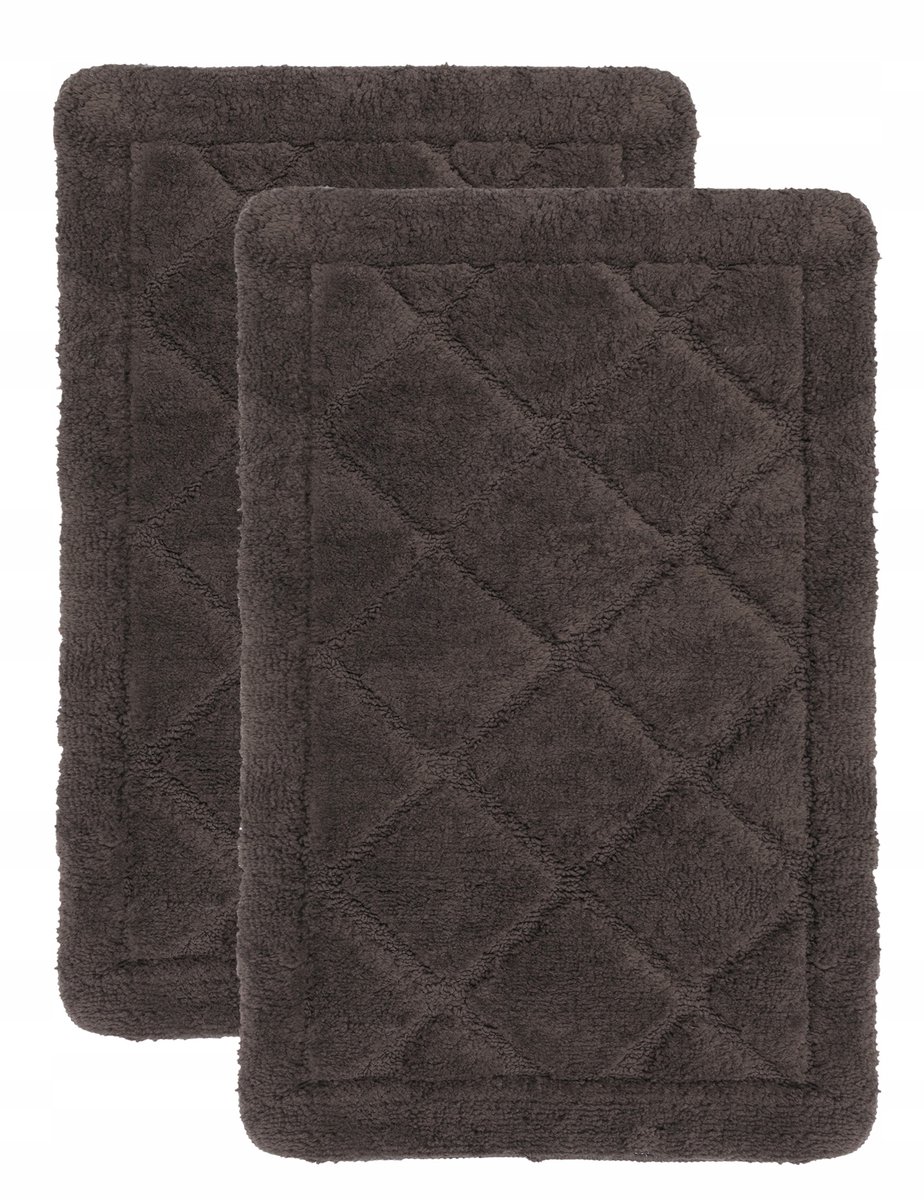 Zachte Badmat Set 2x 40x60cm Antislip Wasbaar Bruin