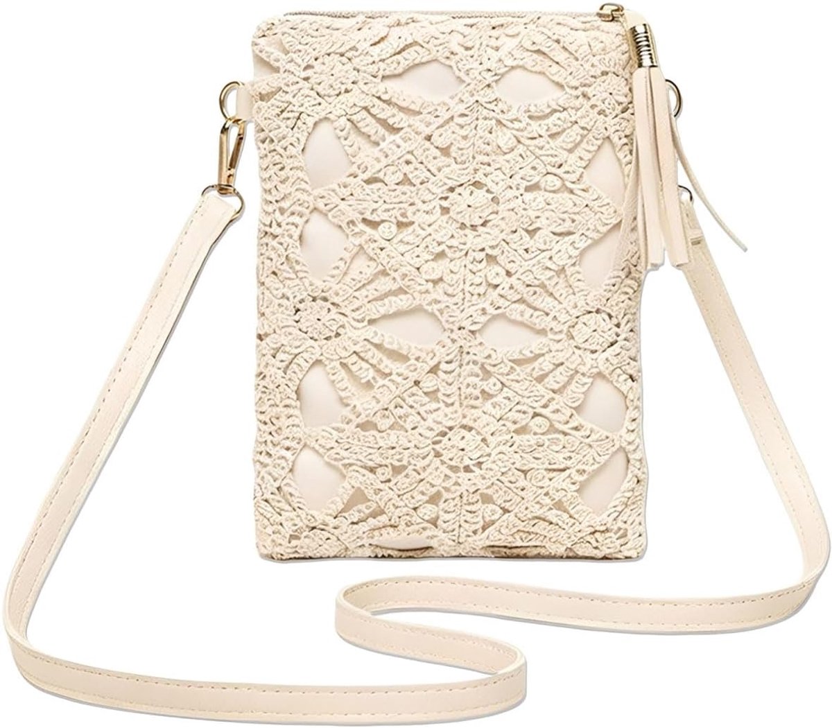 Handtas dames crossbody tas - geweven kant - verstelbare riem - ideaal voor dagelijks gebruik - ShopVlot