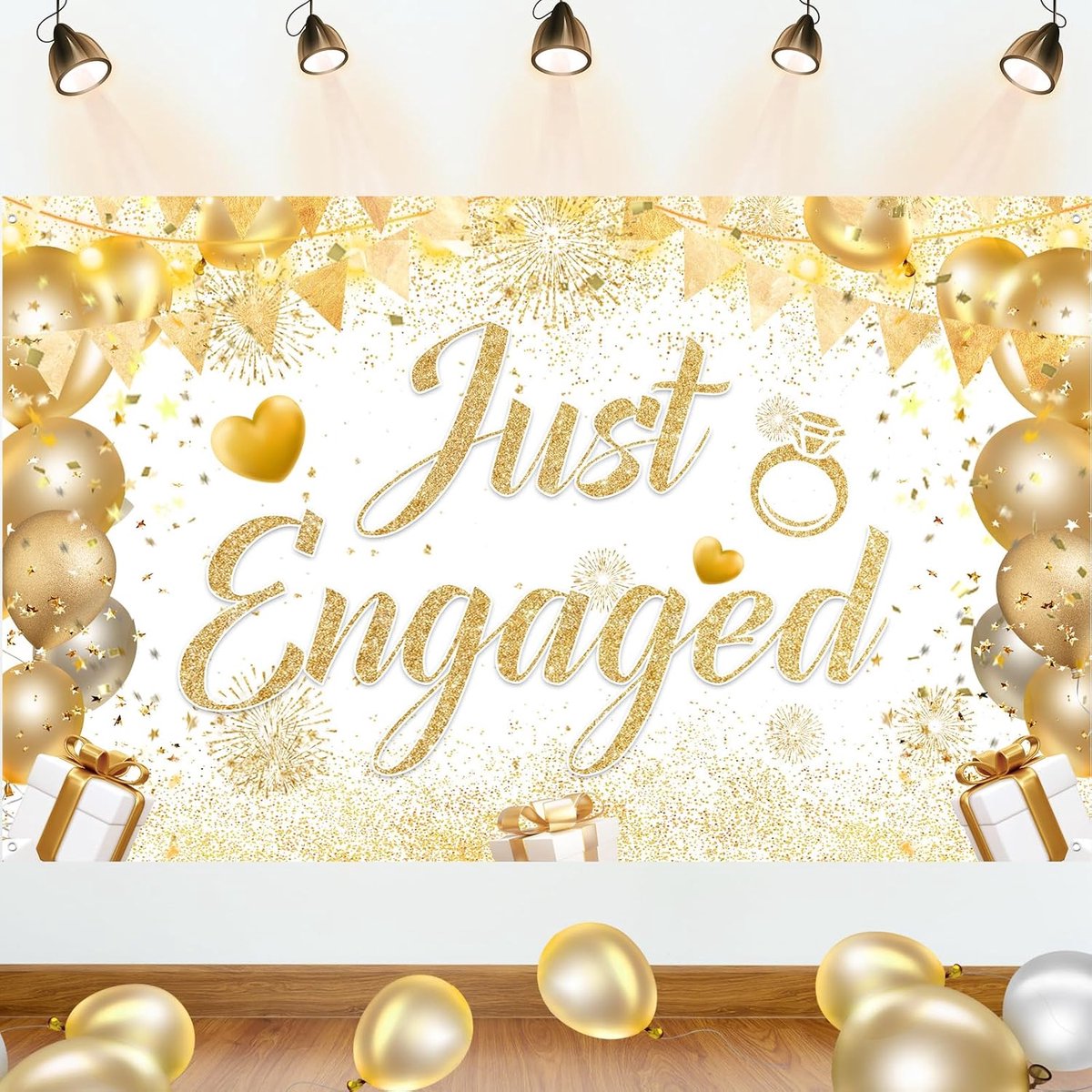 Engagement Party Versieringen - Happy Engagement Banner en Ballonnen - Herbruikbaar en Wasbaar - Perfect voor Feesten - ShopVlot