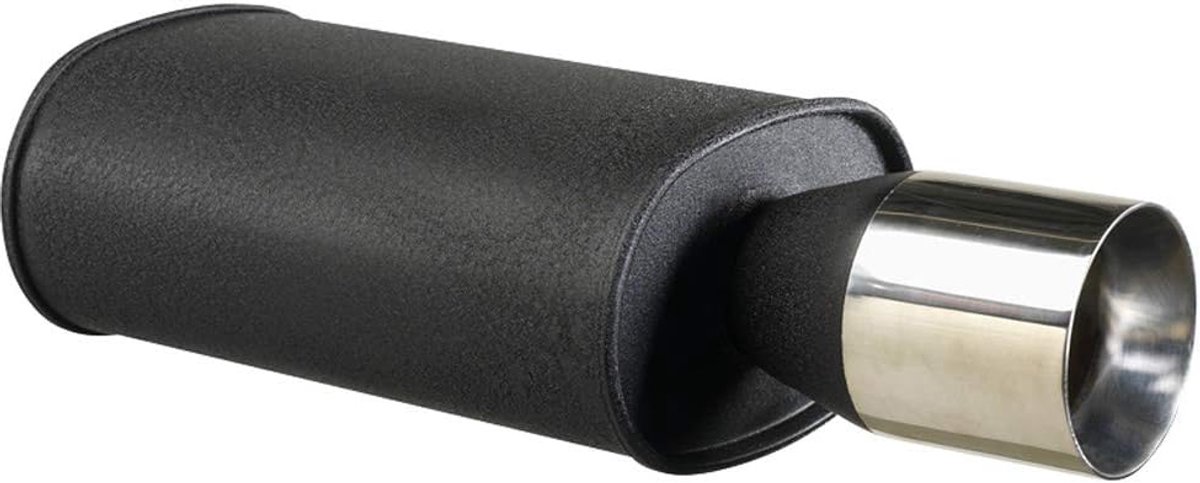 Stalen Sportuitlaat Universeel - 1x102mm Rond - 63,5mm aansluiting - ShopVlot