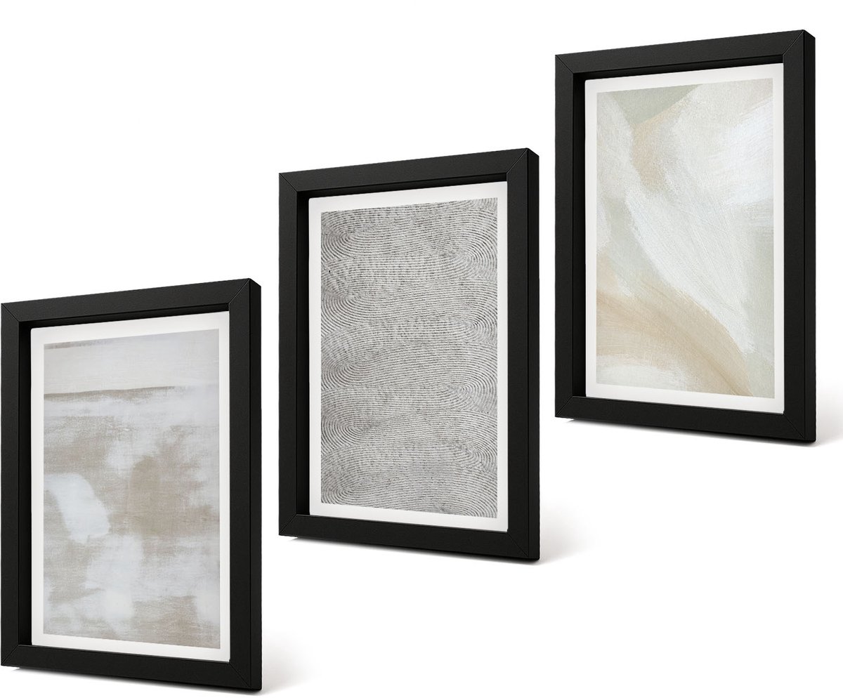 Coloray 4-Delige Schilderij Set - Abstractie in design Moderne schilderkunst Texturen - 20 x 30 cm - Stijlvolle Muurdecoratie - Kantoor