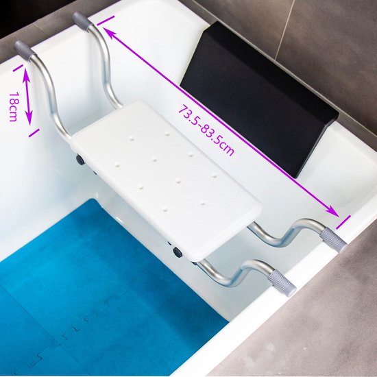 Veiligheids Badzitje Met Afvoergaten En 4 Handgrepen - Verstelbaar Antislip Doppen Draagvermogen 100 kg - Montage Zonder Gereedschap Geschikt Voor Senioren En Na Een Operatie - Wit — afbeelding 5