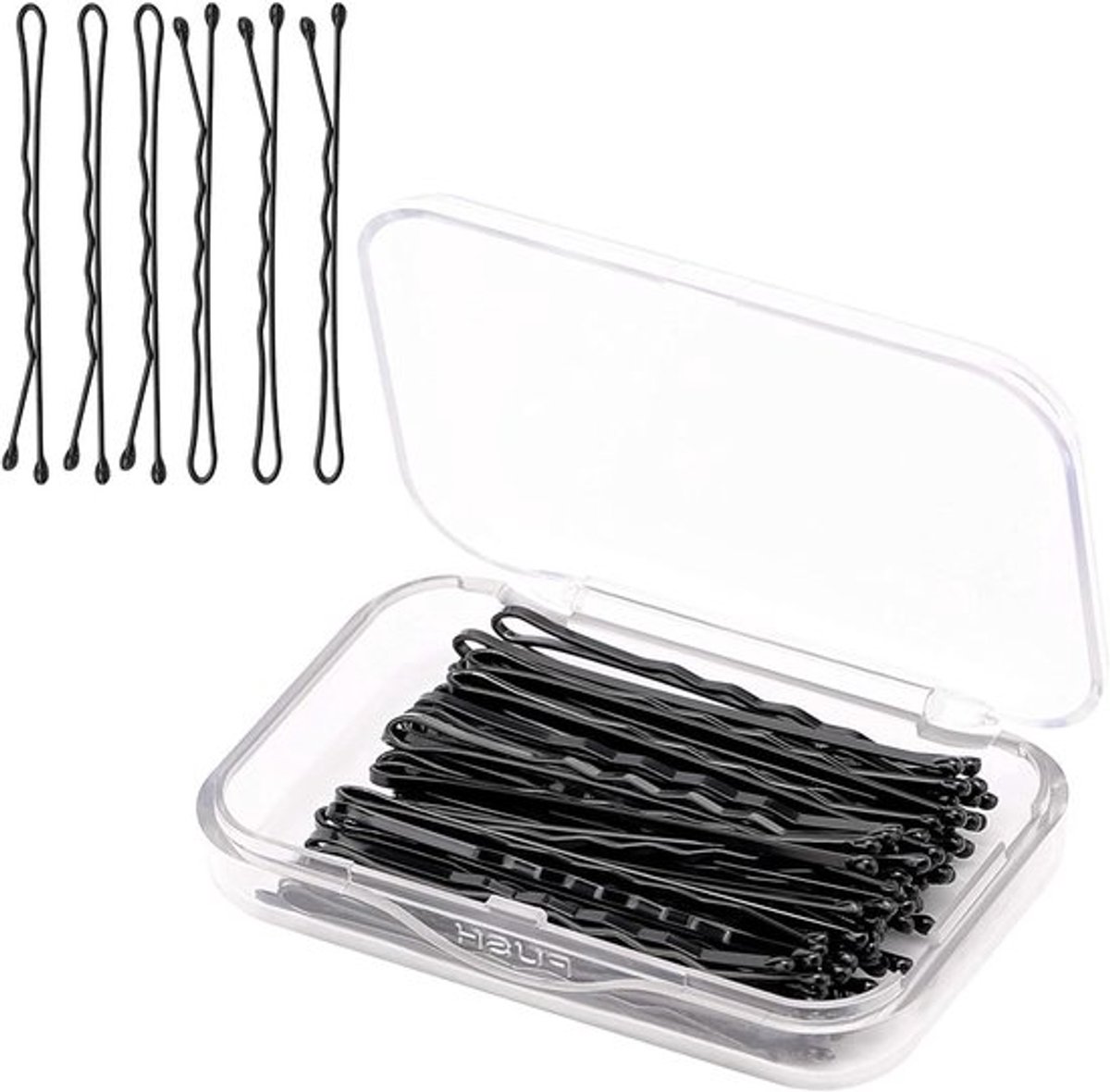 Haarspeldenset: 50 stuks met veilige grip voor vrouwen, meisjes en kapsalon in zwart