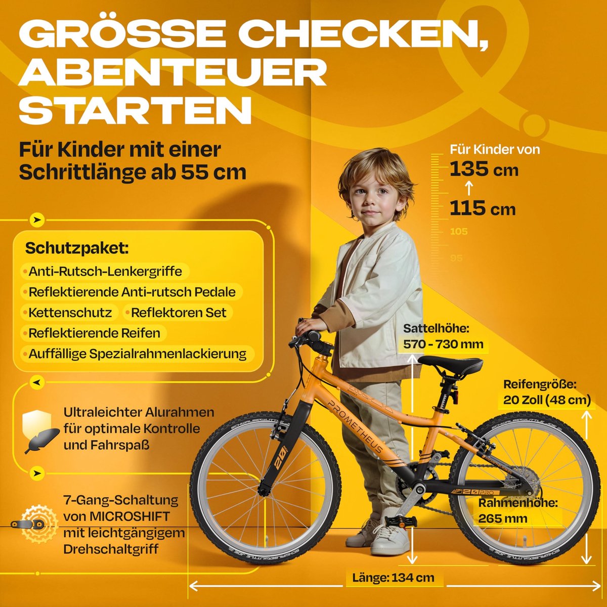 Solidchoice - Premium Kinderfiets 20 Inch voor Jongens en Meisjes