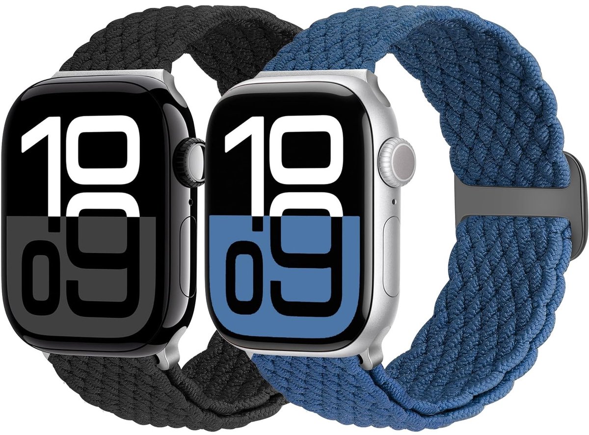 Solidchoice - Gevlochten Armband voor Apple Watch Series 9, 8, 7, 6, 5, 4, 3, SE en Ultra
