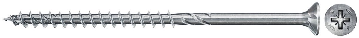 Fischer 500x Power-Fast II FPF II CZP 4,5 x 70 mm BC verzonken kop met kruiskop PZ2 deeldraad galvanisch verzinkt blauw gepassiveerd - 670634