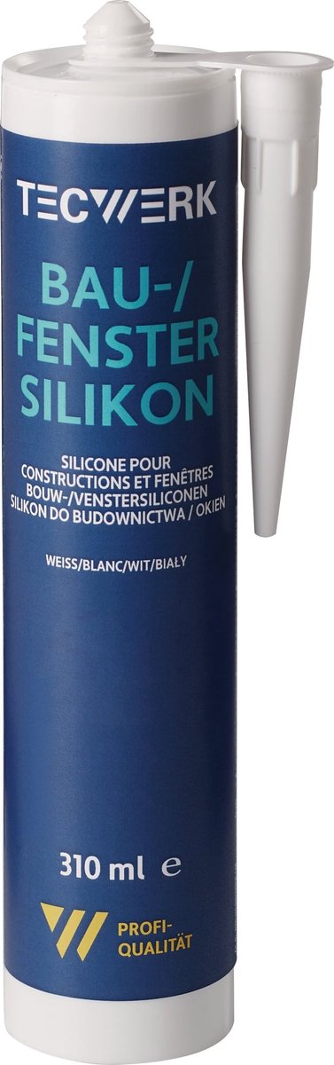 Bouw-/venstersilicone wit 310ml koker TECWERK