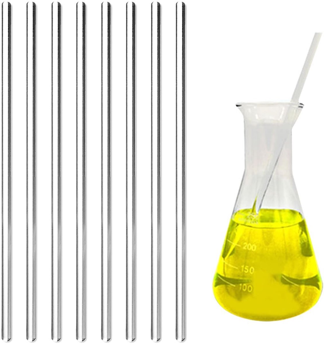 Solidchoice - Set van 8 Hittebestendige Glasroerders voor Chemisch Gebruik