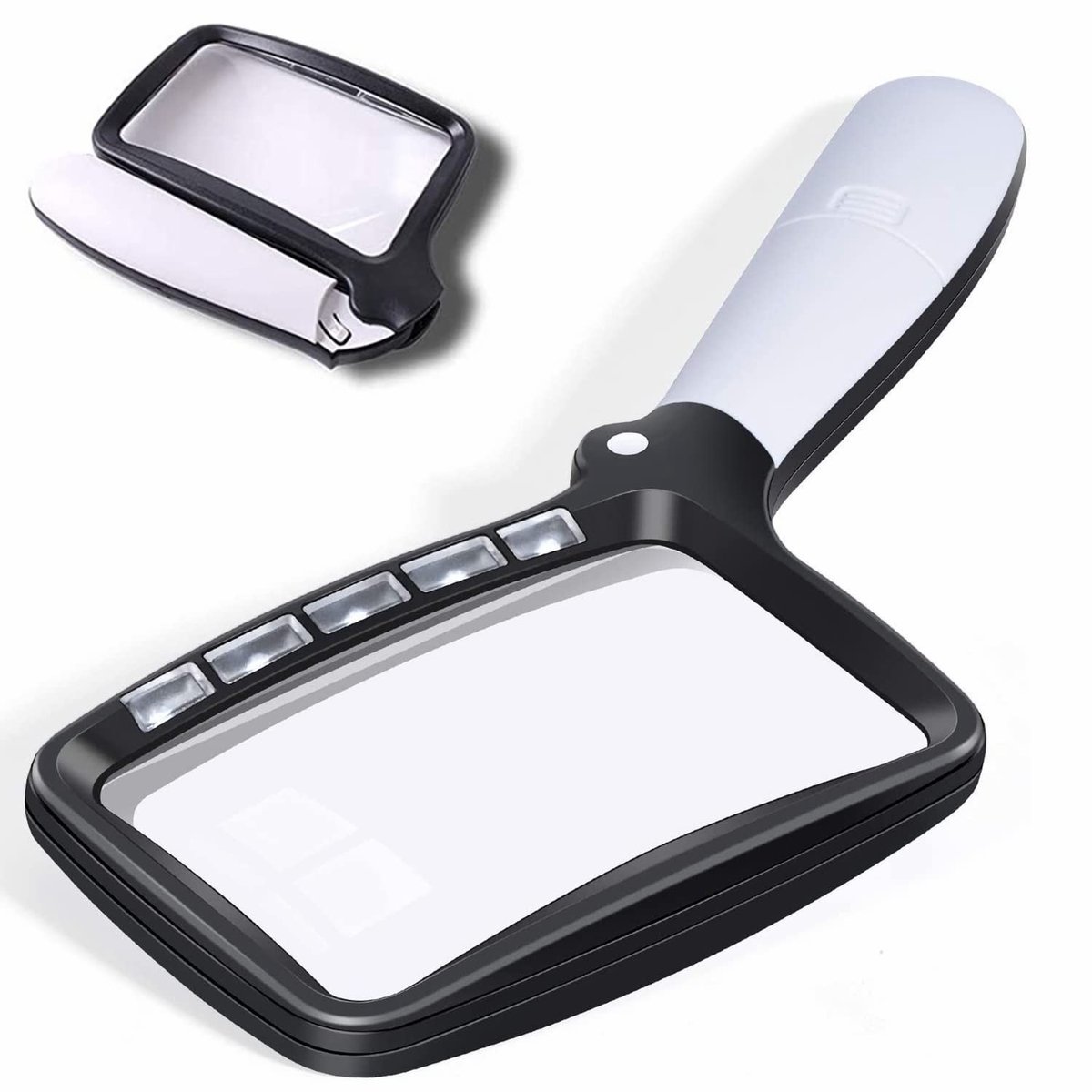 Solidchoice - Set van 2 Rechthoekige Vergrootglazen met 5 LED Lichten