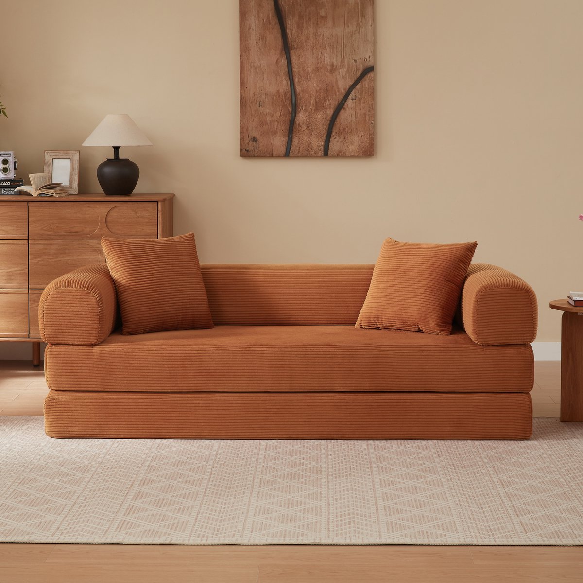 Slaapbank - 3 Zits Modulaire Sofa Bed - Opvouwbare Vloerbank Met Comfortabele Schuimvulling - Multifunctionele Lounge Bank Voor Woonkamer Slaapkamer Appartement - Moderne Relaxbank Zonder Montage