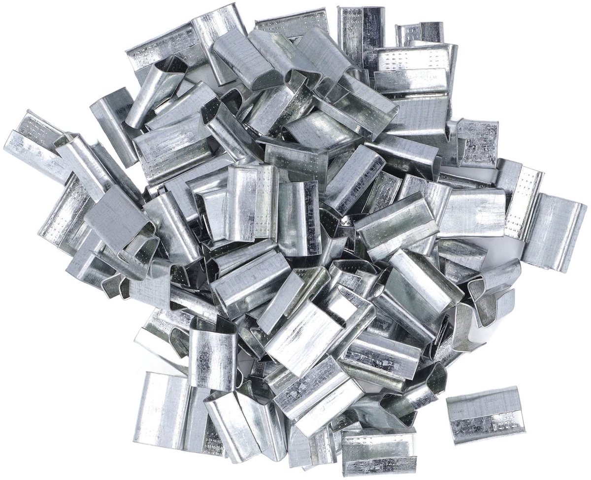 Solidchoice - Open gekartelde zegels en stevige clips voor 16 mm PET-riem - Duurzaam en betrouwbaar