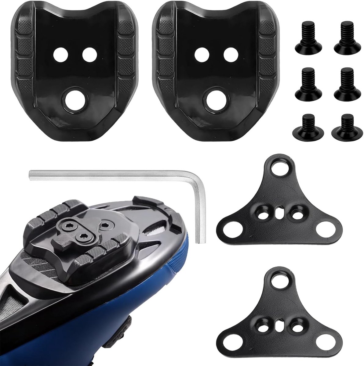 2 stuks fietsCleats adapters - compatibel met Shimano SPD Cleats (SM-SH41) voor Shimano SPD platenadapter - 3-gaats fietsschoenen - geschikt voor racefiets- en MTB-fietspedalen (Cleat Pedalen)