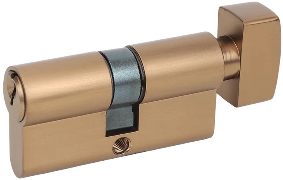 Profielcilinder met knop standaard 30/30 brons geborsteld