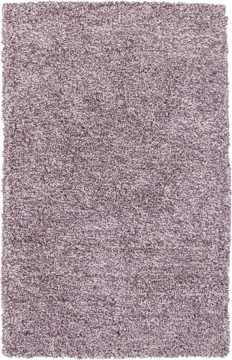Padiro hoogpolig shaggy vloerkleed 120 x 170 cm - crème / mauve - modern effen design - van polyester en katoen