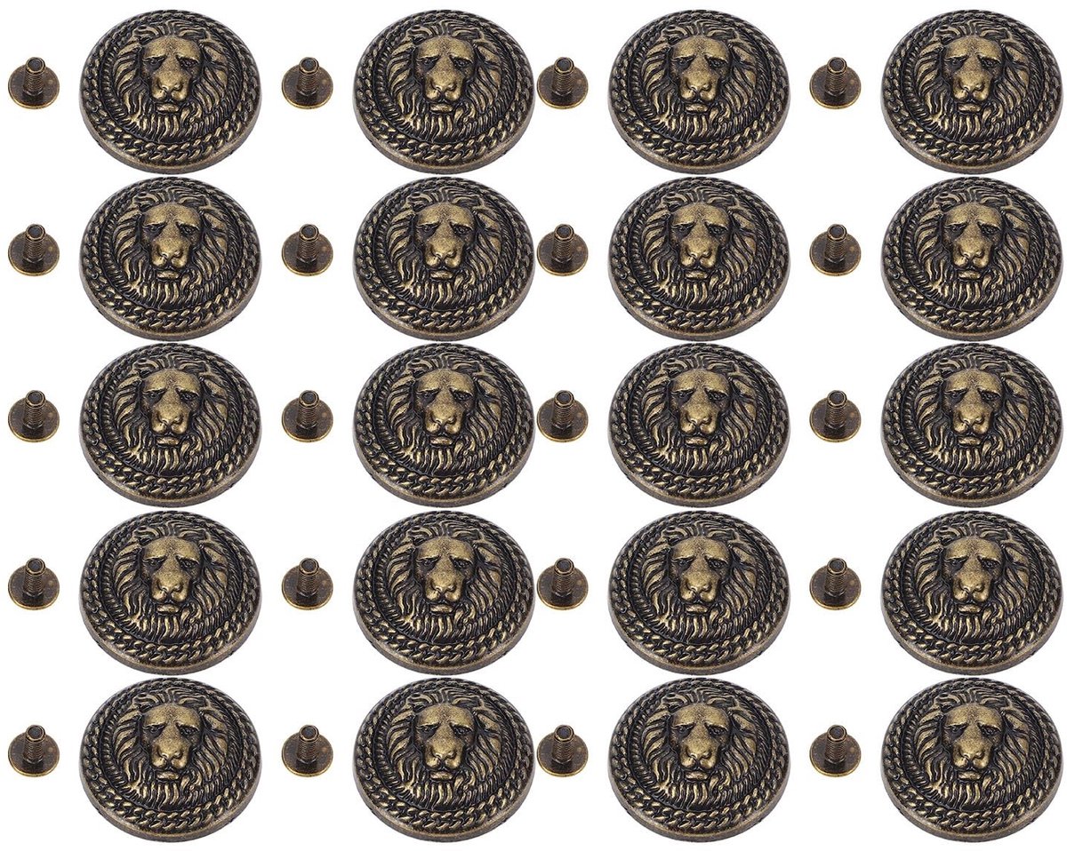 Solidchoice - Set van 20 Bronzen Lion Head Klinknagels met Schroeven voor Handwerk