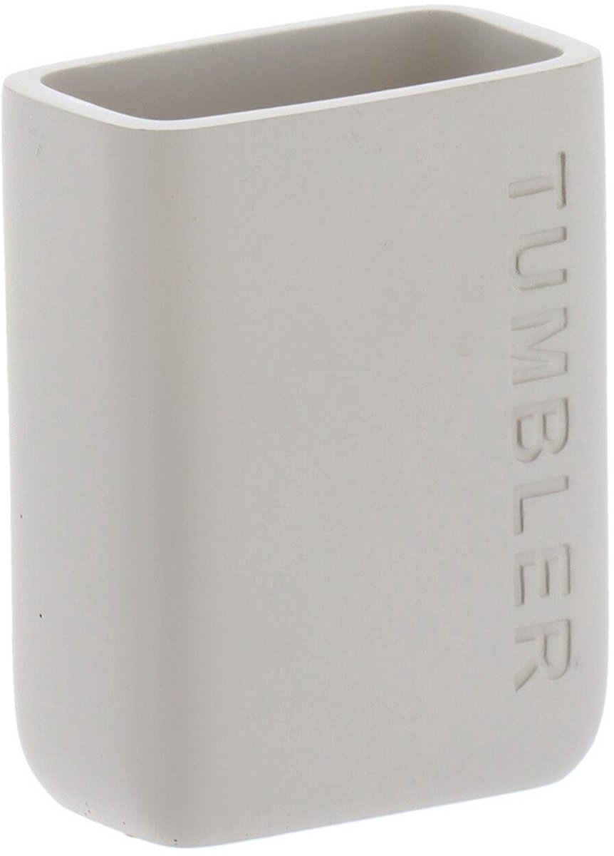 Tendance tandenborstelhouder London - 250ml - beige - kunststof - H10 cm