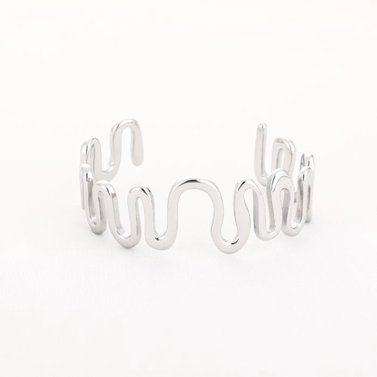 Bijoutheek Armband (Sieraad) Bangle Wave Zilverkleurig