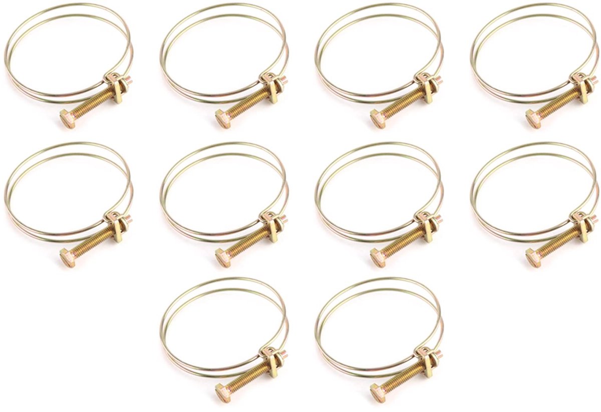 Solidchoice - 10 Stuks Verstelbare Dubbele Draadklemmen voor Tuinslang