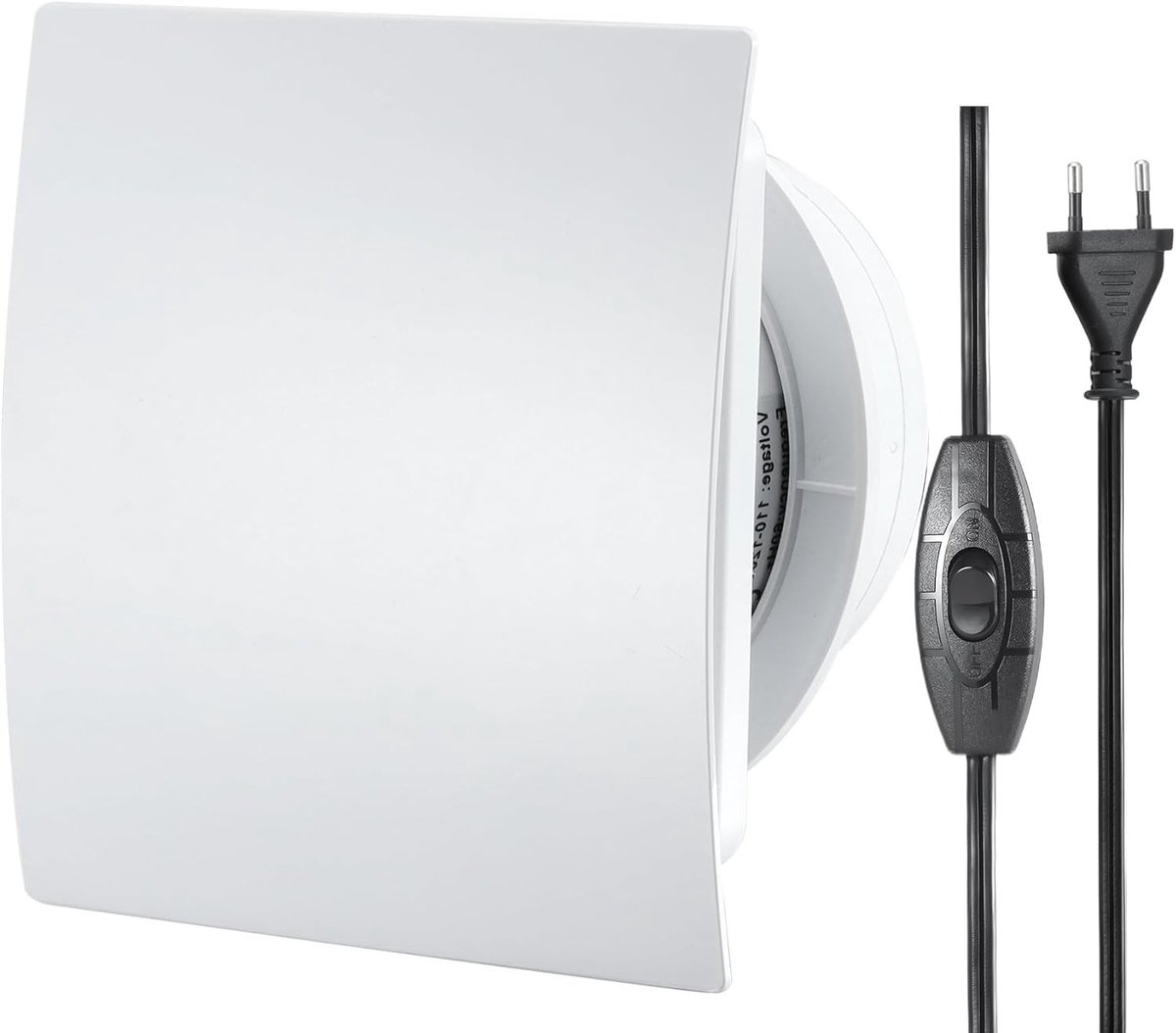 Afzuigventilator - Slim Paneel met Curve - 100 mm - Waterdicht en Stil - Voor Badkamer en Toilet