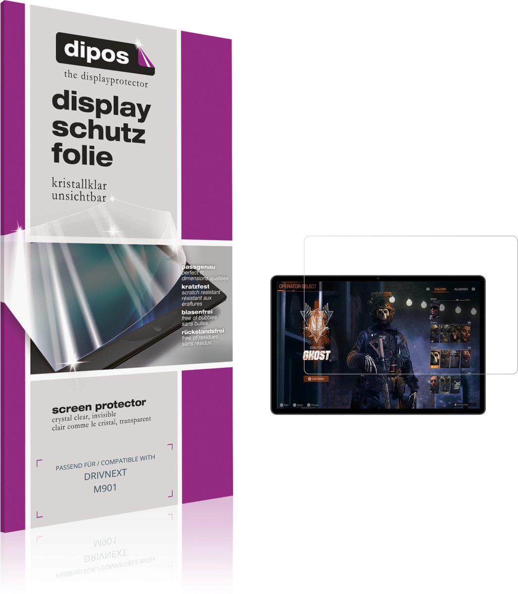 dipos – 2x Beschermfolie geschikt voor DRIVNEXT M901 | Krasbestendige & heldere Screenprotector Ultra-Thin