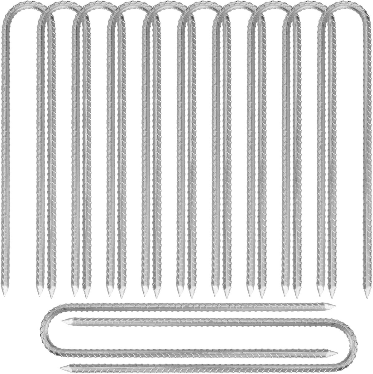 Grondankers - Zilver - 30 cm - Gegalvaniseerd Staal met Beitelpunt - Voor Tenten, Trampolines en Tuinprojecten
