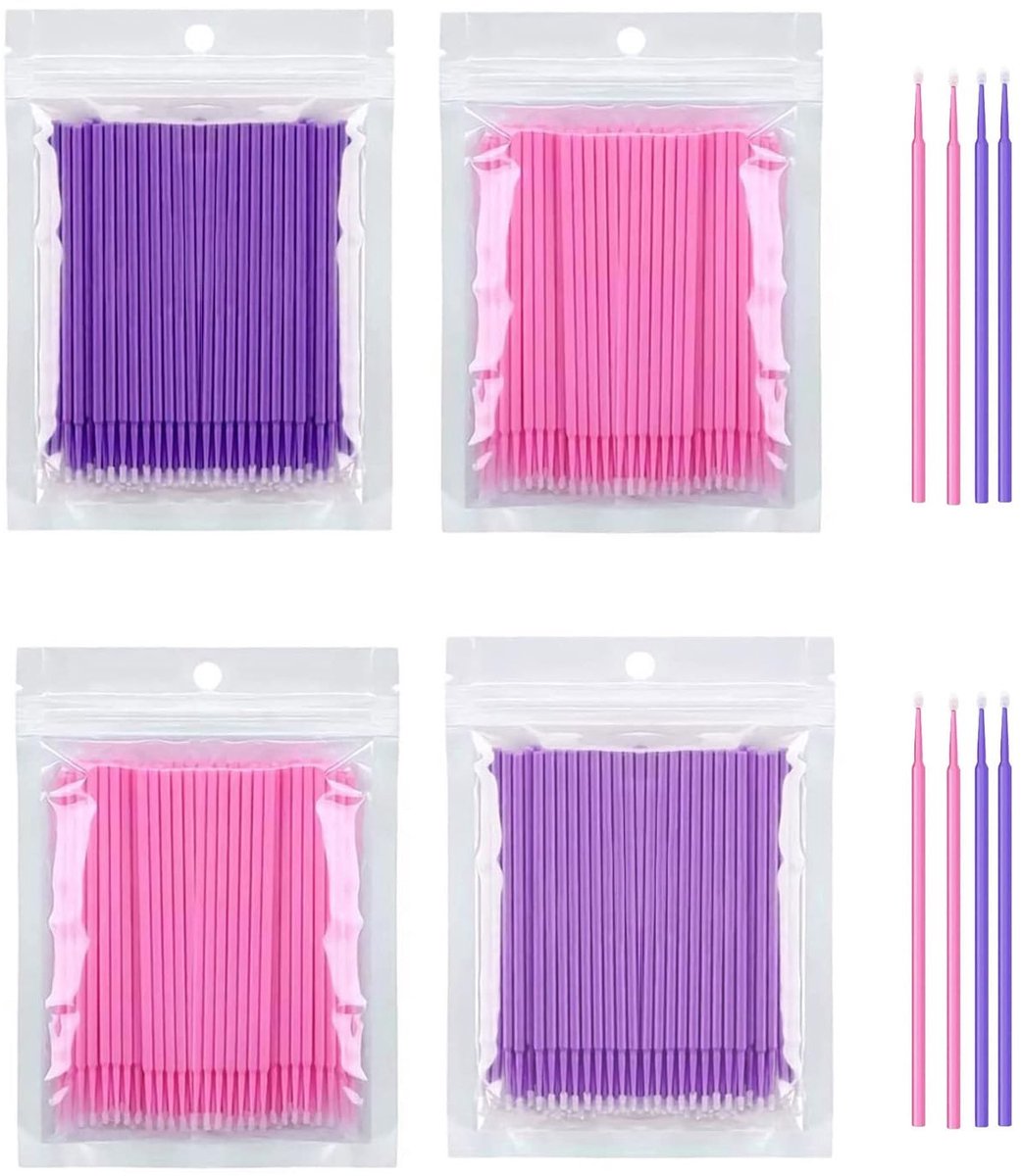 Solidchoice - 400 Stuks Microvezel Wimpers Sticks voor Make-up en Tandheelkunde