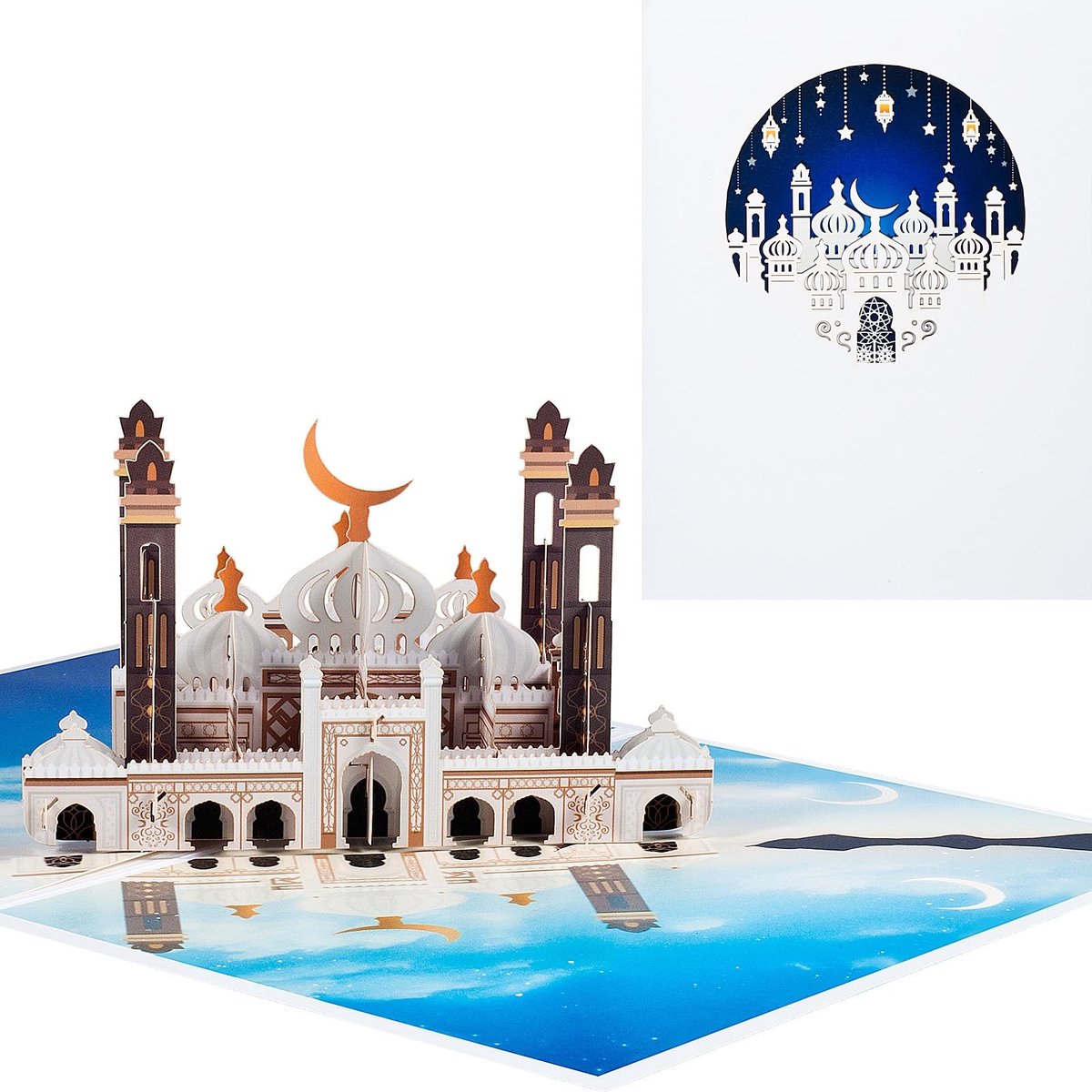 Solidchoice - 3D kaart voor moslims - Pop-up maankaart voor verjaardagen en feesten