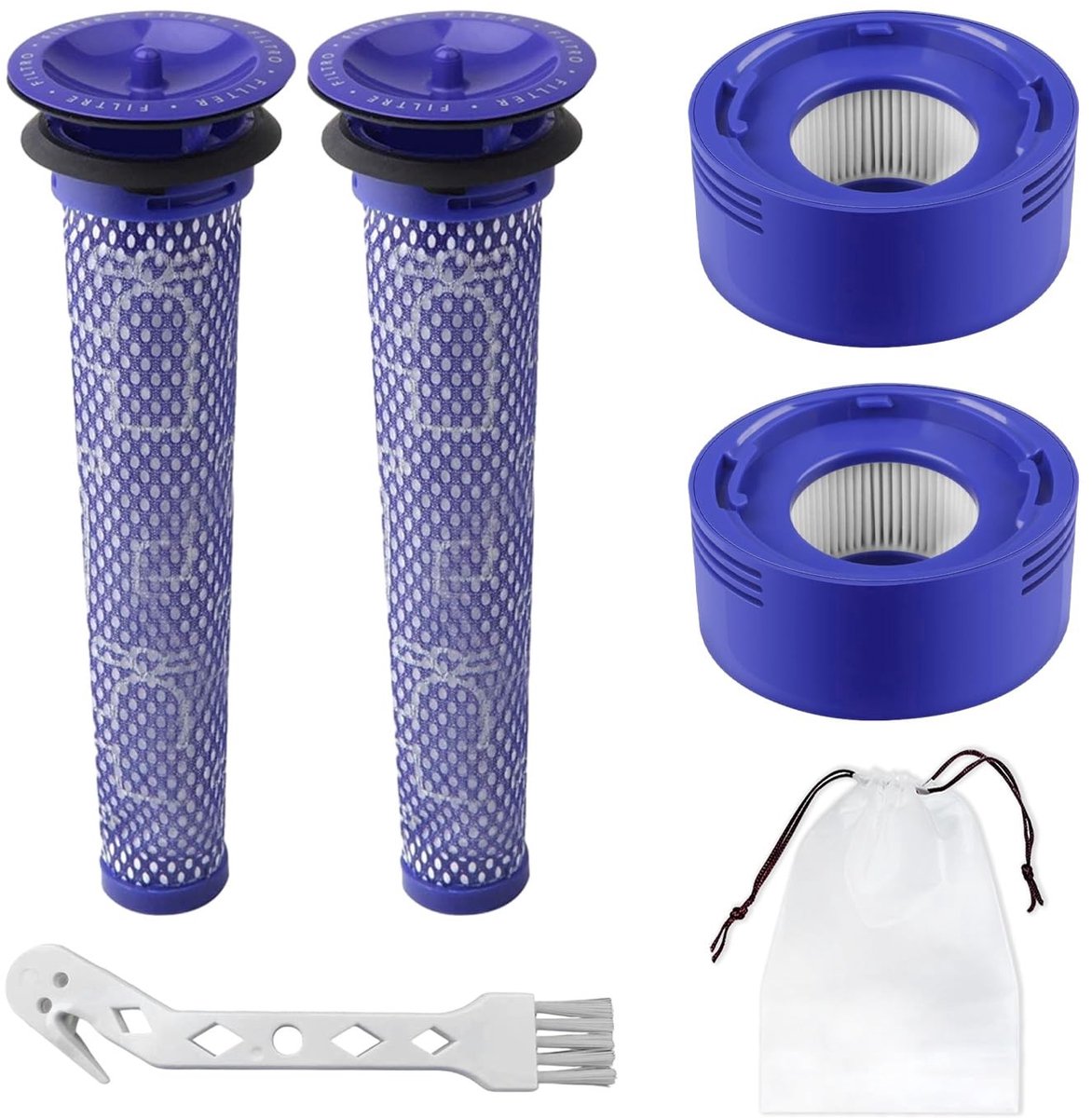 Solidchoice - Set van 4 Reinigingsfilters voor Stofzuiger (Paars)
