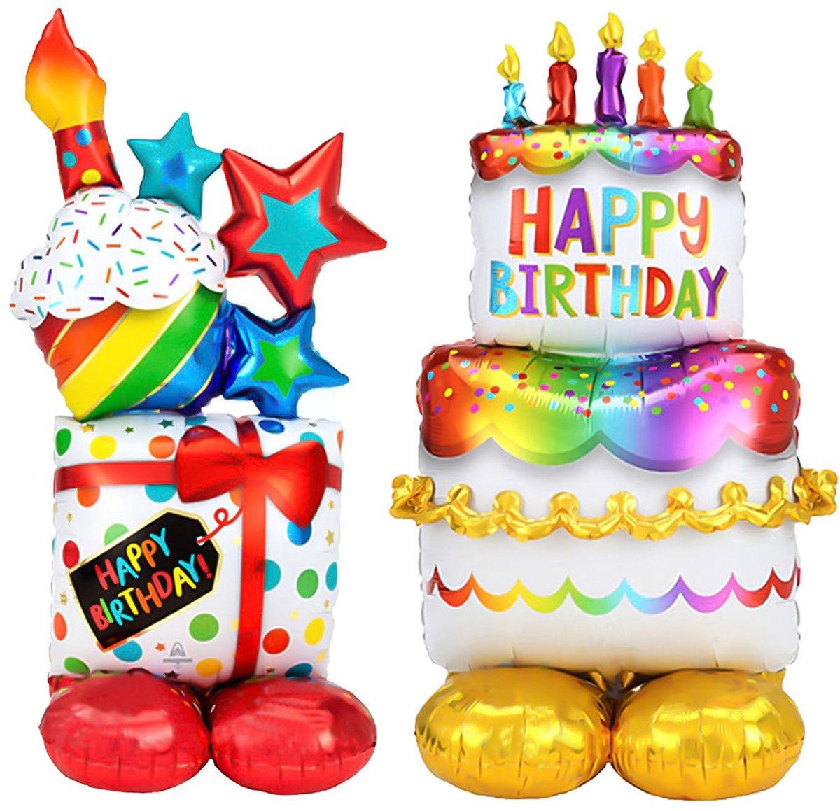 - Happy Birthday Hydrogen Balloons - Helium Balloon Stand - Inflatable Cakes and Gifts - Birthday Party Balloons - Children and Adults