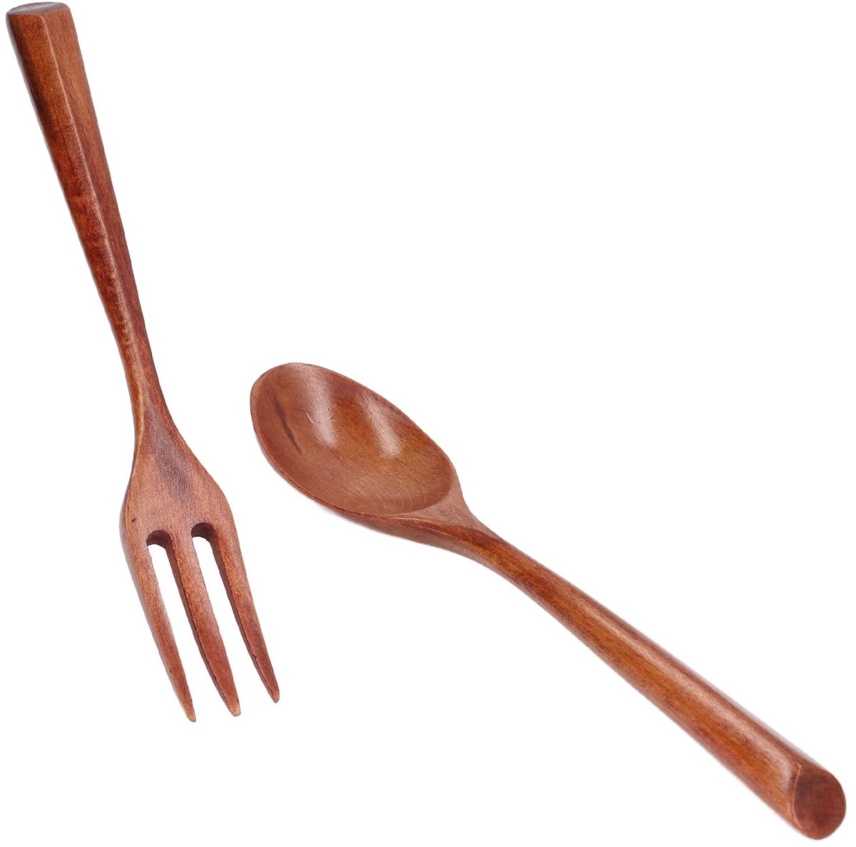 Solidchoice - Set van 2 Houten Bestek met Driehoekige Handgreep